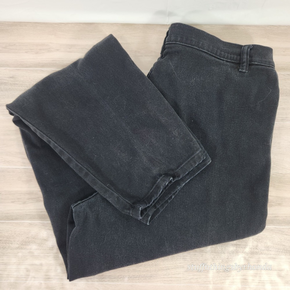 Roman's Women's‎ Size 16 Black Stretch Denim Jeans 3 pocket, Tapered Leg 31"x31"